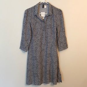 H&M Divided floral button front 3/4 sleeve shirt dress